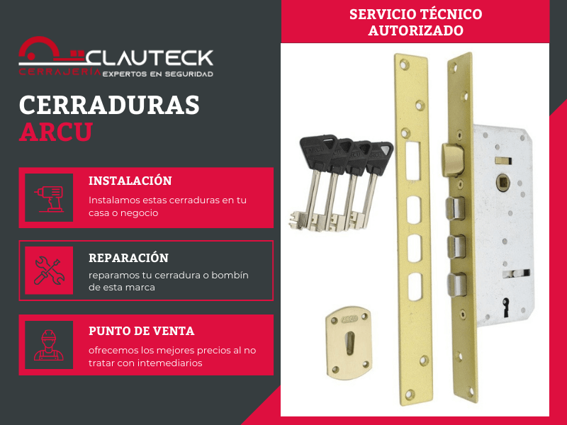 Suministrador oficial de Cerraduras Arcu y Servicio Técnico